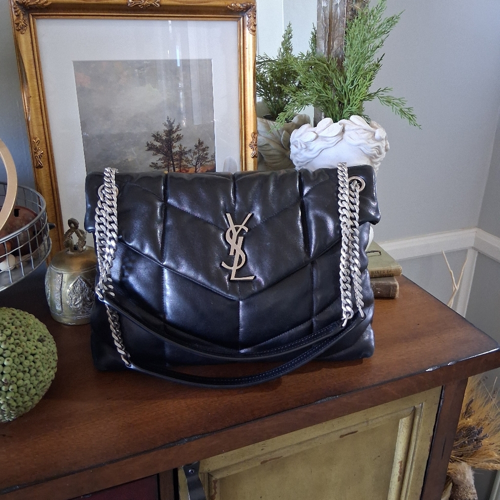 Yves Saint Laurent Black Quilted Lou Lou Large